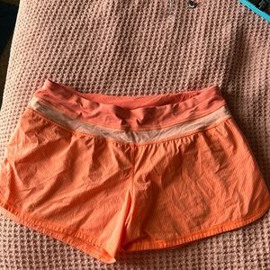Coral lululemon striped shorts. So cute! Size 10